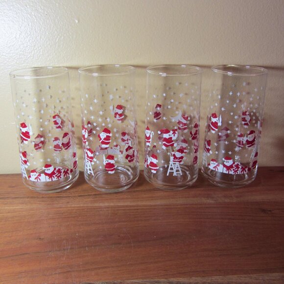 16 oz CRISA Clearly Glassware santa gnomes snowflakes moon presents (W4541) - Picture 1 of 14